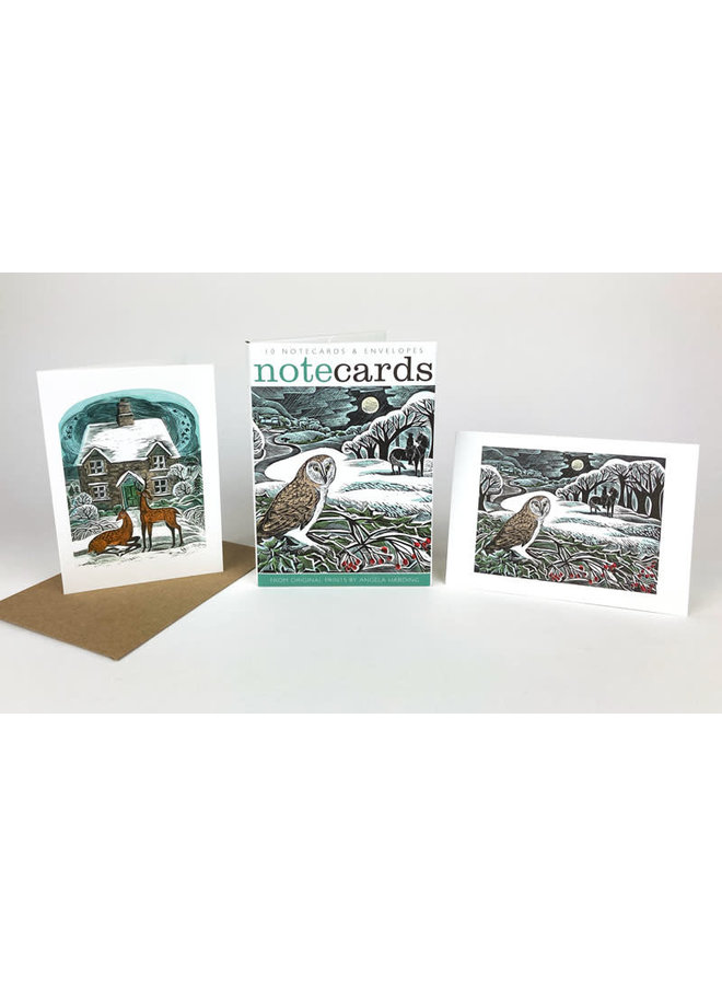 10 открыток «Полет совы» и «Рождественский коттедж» от Ravilious and Bawden