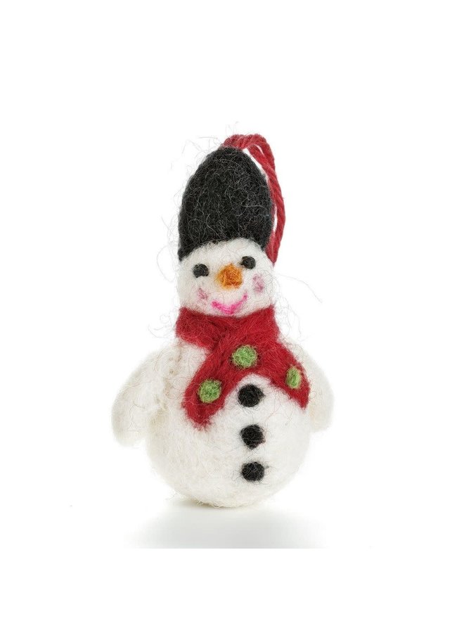 Bonhomme de neige avec écharpe rouge et verte Mini 144
