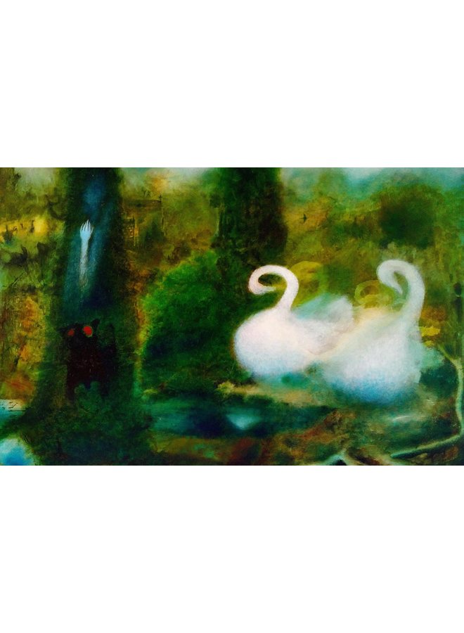 Swans and Black Dog