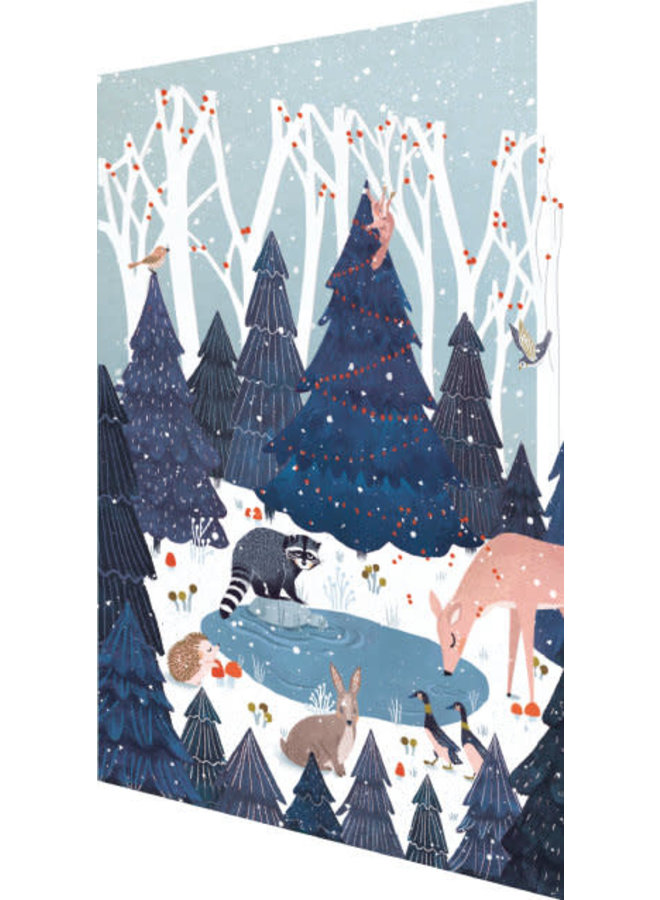 Tarjeta 3D Winter Pond and Creatures de Oreski