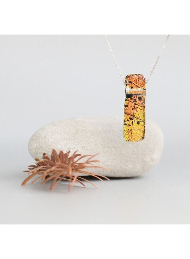 Pendentif Liabet en verre dichroïque d'automne 54