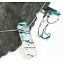 Ice Blue Dichroic Glass Liabet Pendant 55