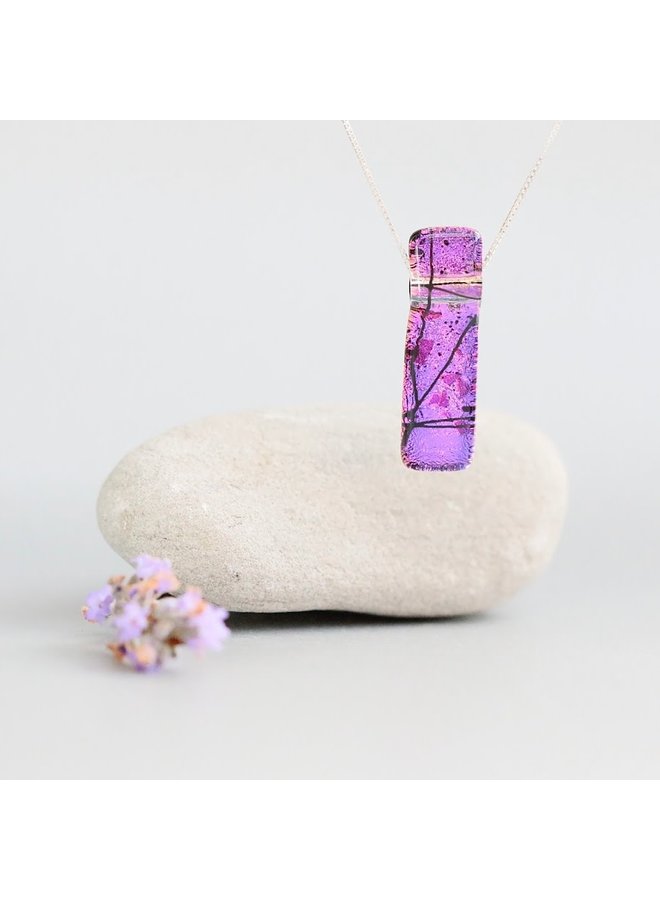 Pink/Purple/Blue Dichroic Glass Liabet Pendant  56