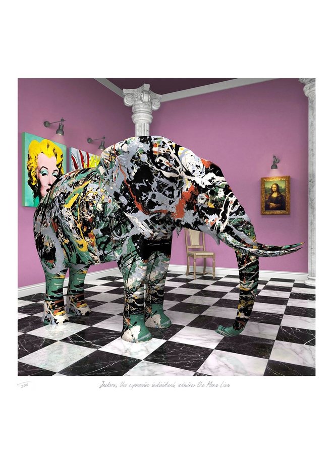 Jackson, the expressive individual, admires the Mona Lisa