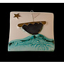 Barco sobre una ola Azulejo en relieve pequeño 037