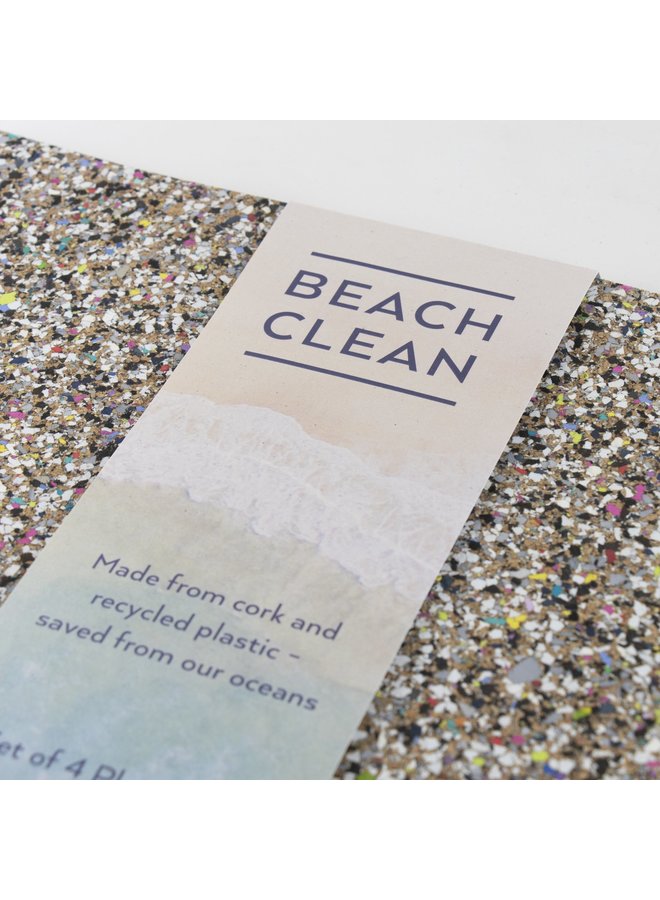 Beach Clean bordsunderlägg Set med 4 rektangulära