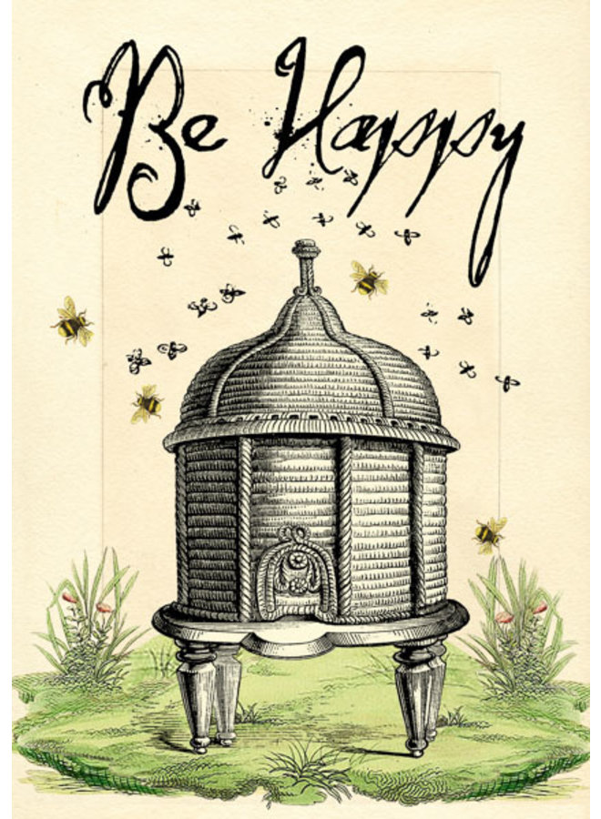 Bee Hive - Be Happy Card
