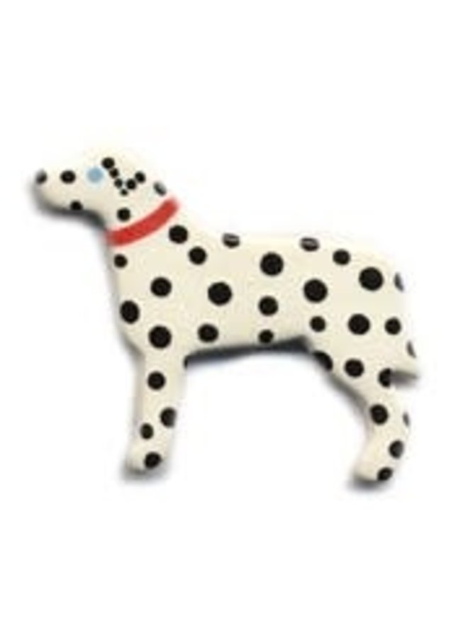 Spotty Dog with Red Collar  Ceramic  brooch 54