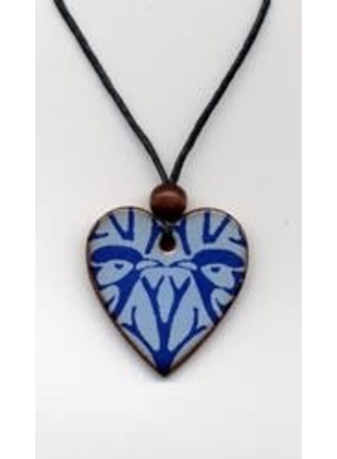Blue Birds Heart Keramik-Anhänger 023