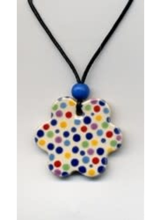 Dotty Flower  ceramic  pendant 034