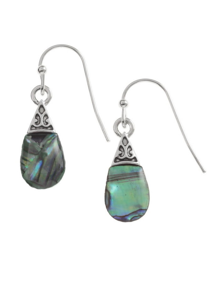 Pear drop Inlaid Puau shell drop earrings