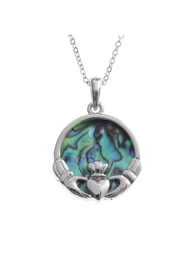 Claddagh инкрустированное ожерелье из ракушек пауа 91