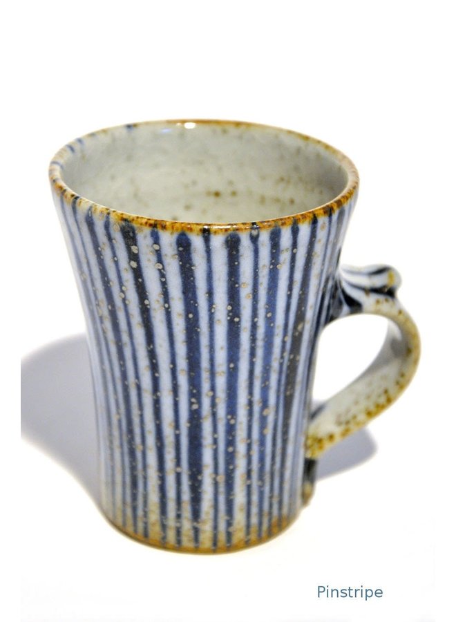 Blue Pinstripe Handmade Tall Small  mug 39