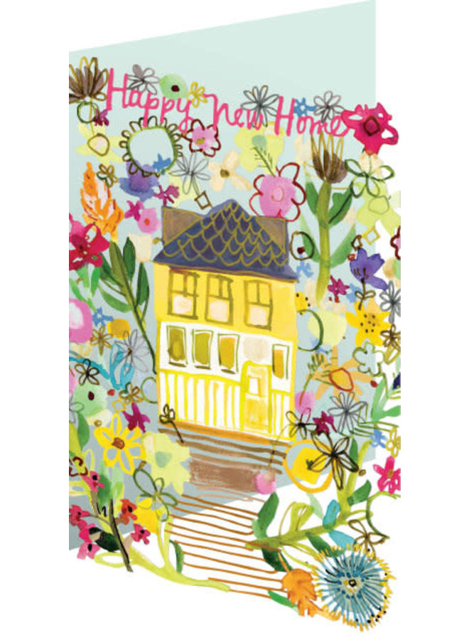 House and Flowers Laser Card