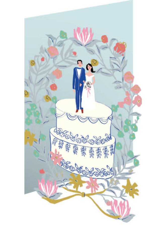 Wedding Cake Couple Laser Card