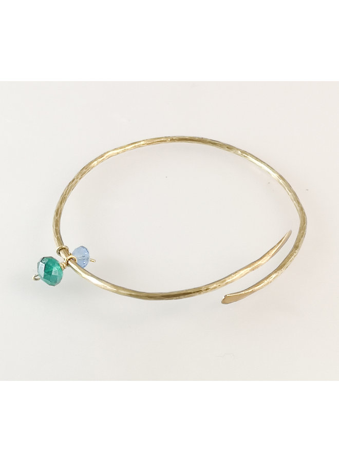 Temple Beads  adjustable brass bangle 31