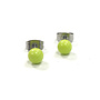 Lime Green Glass tiny round stud earring 16