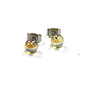 Gold Glass tiny round stud earring 20