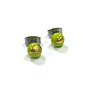 Lime Green and Gold Glass tiny round stud earring 30
