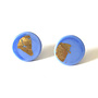 Gold and Periwinkle Glass  button stud earring 41