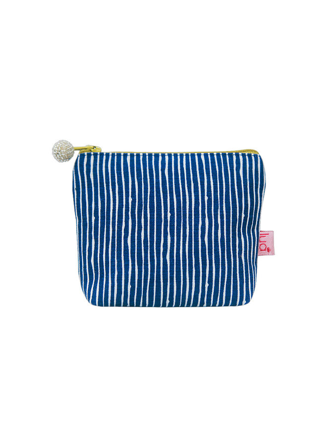 Blue Stripped   -   cotton mini zip purse 510