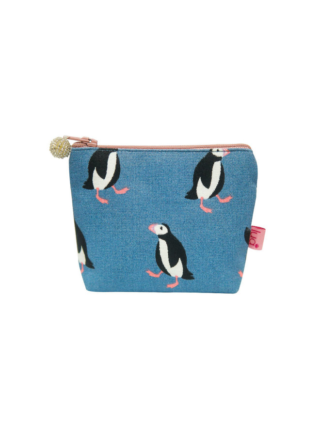 Puffin Blue   -   cotton mini zip purse 511