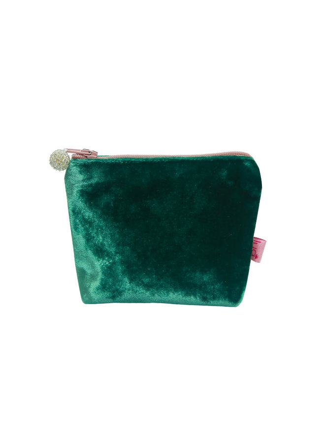 Jade and Pink  -   velvet mini zip purse 514