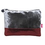 Copper metalic - Grey velvet zip purse 016
