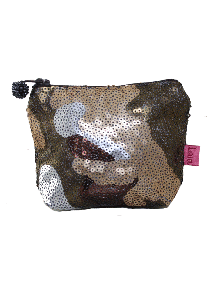 Sequined  zip mini purse Bronze