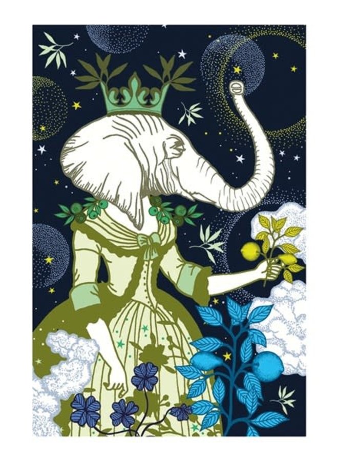 Tarjeta en blanco de Elefante de Michael Cailloux