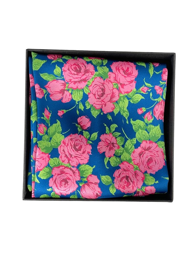 Pink Rose Satin & Silk Scarf with magnetic clasp