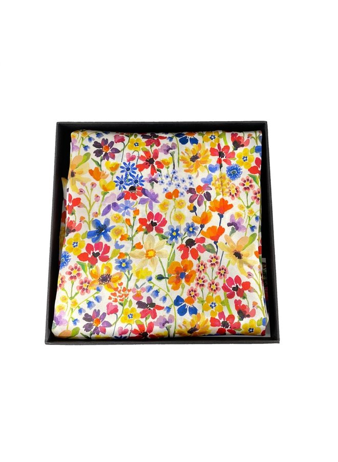 Yellow Dreams of Summer Satin & Silk Scarf with magnetic clasp