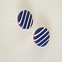 Marineblaues und weißes Streifendesign - Kleiner Ohrstecker 10