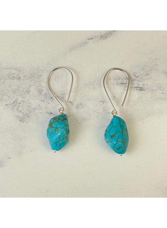 Boucles d'oreilles crochet turquoise 141