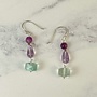 Amethyst- und Fluorit-Hakenohrringe 143