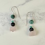 Boucles d'oreilles Turquoise, Agate, Lava hook 147