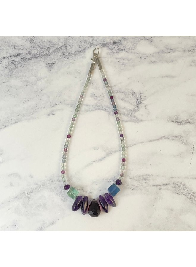 Amethyst and Fluorite Neclace 148