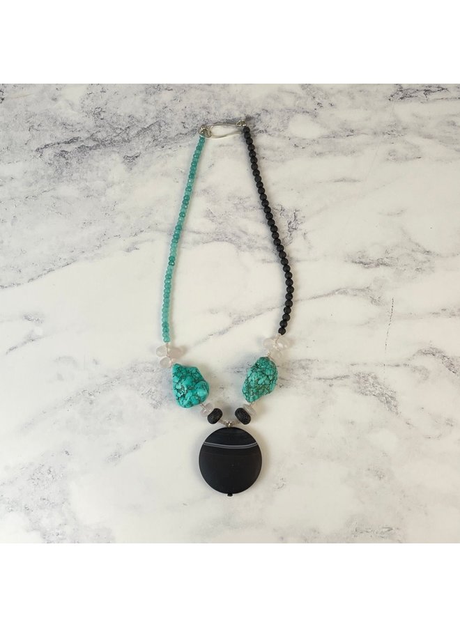 Turquoise, Agate, Lava stone  Neclace 151