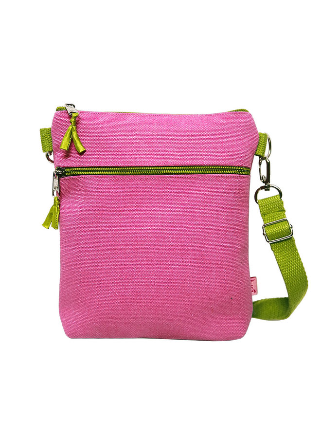 Розовая и салатовая сумка через плечо 637