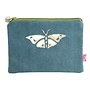 Golden Buttlerfly Applique Purse Teal 512