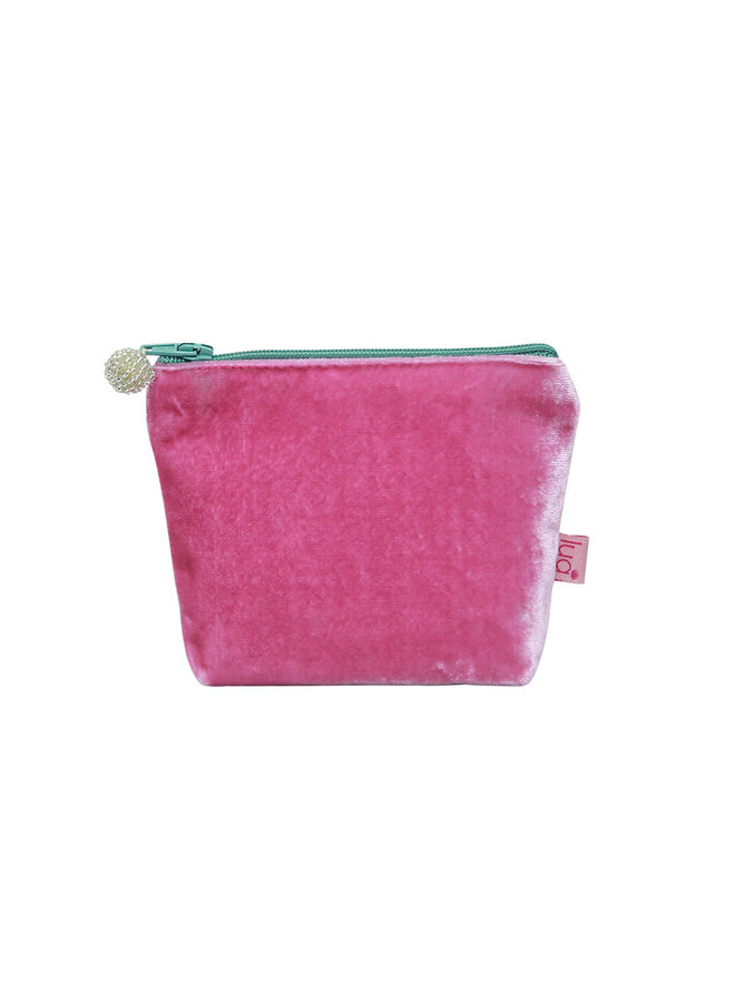 Pink and Aqua  Velvet Mini Coin Purse 616