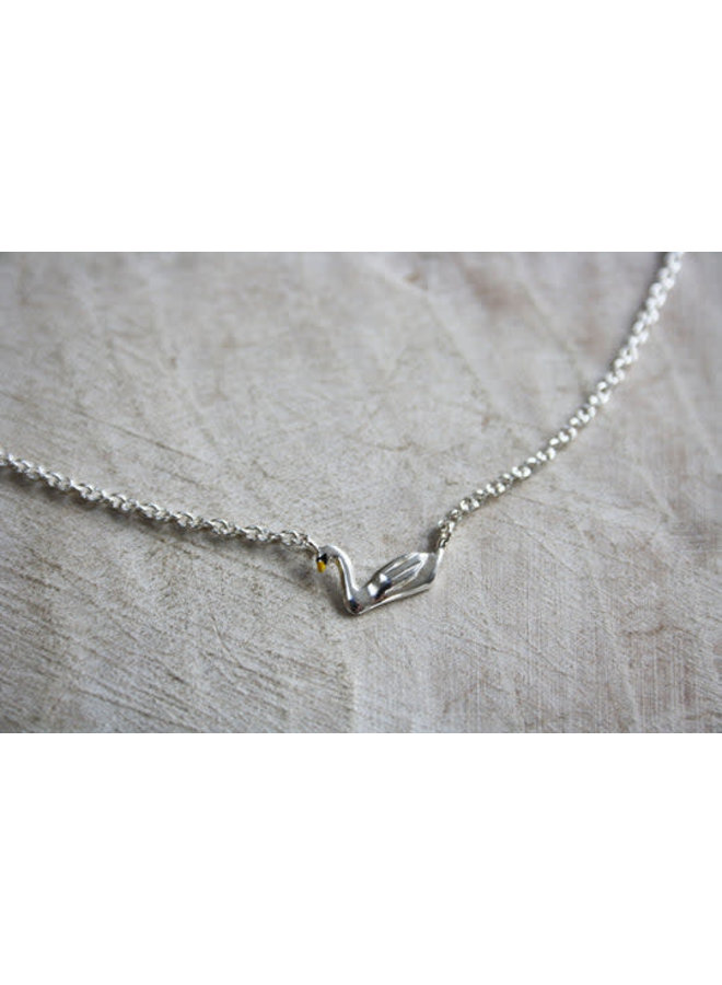 Swan  Silver Necklace 06