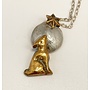 Collar de plata y bronce de liebre y estrella que mira la luna 14