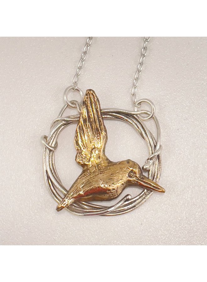 Kingfisher in Hoop Necklace 38