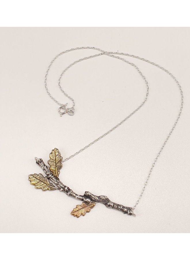 Eichenblatt und Ast Woodland Halskette 50