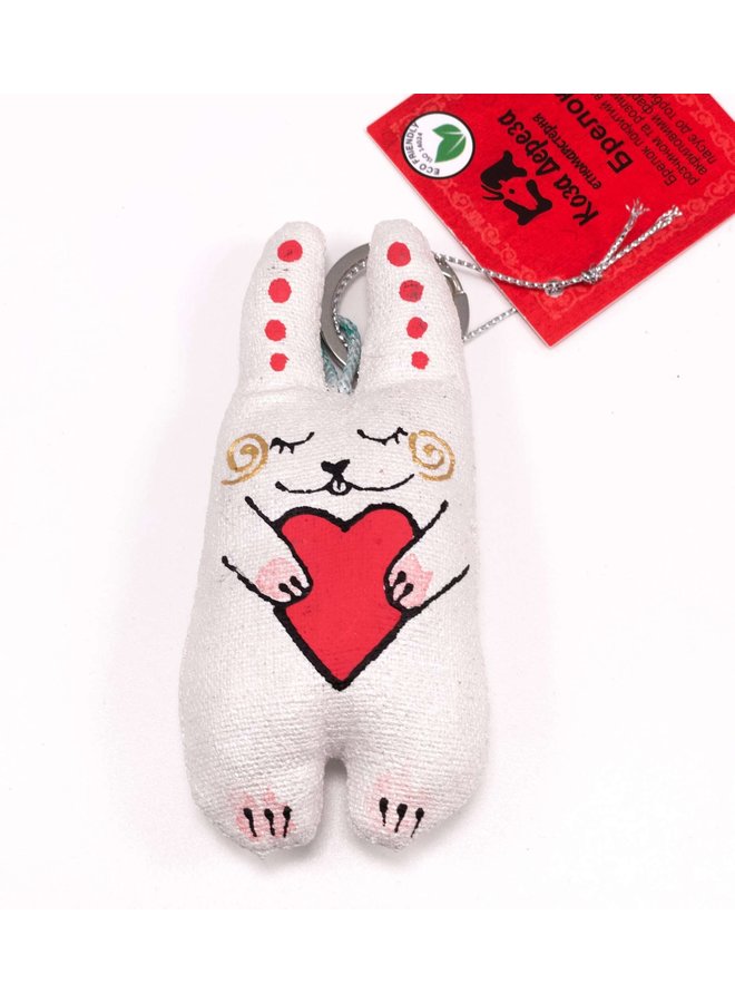 Porte-clés lapin avec coeur 12