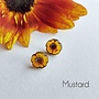 Bohemia Mustard glass stud earrings 60