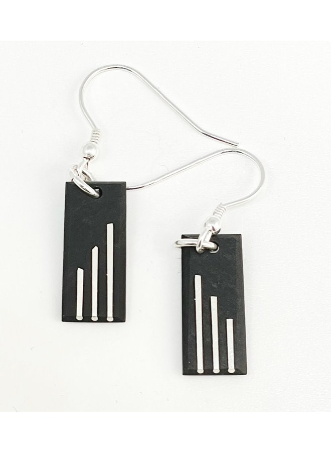 Slate Black & Silver Peak Earrings 29