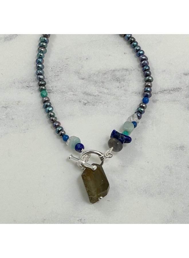 Water Collection - Toggle   semi-precious  necklace 62