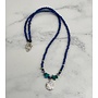 Silver spiral and lapis semi-precious necklace 58
